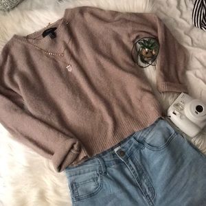 F21 Soft Lavender Sweater - open back - M